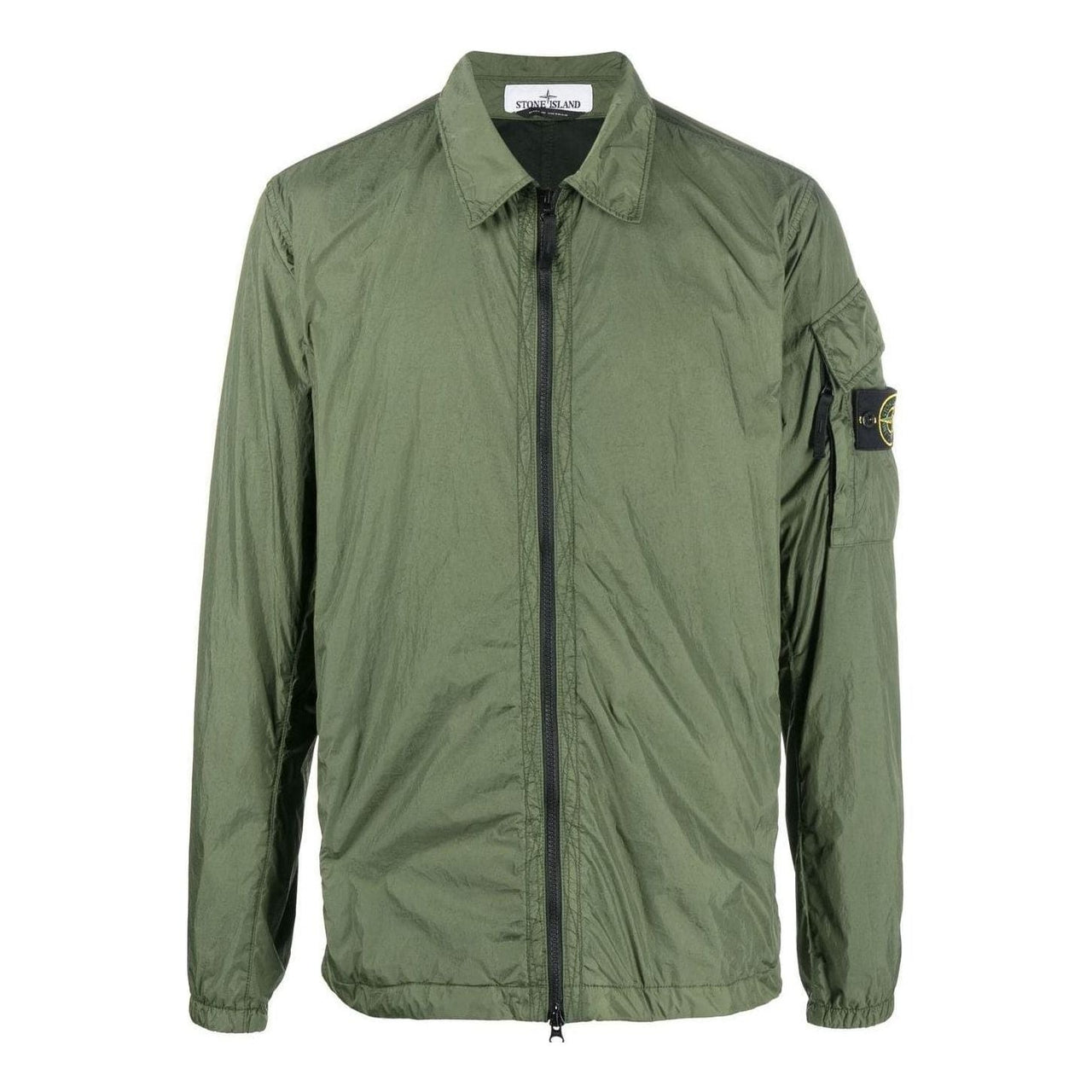 STONE ISLAND Garment Dyed Crinkle Reps Overshirt Jacket 'Olive Green' 771510223-V0058