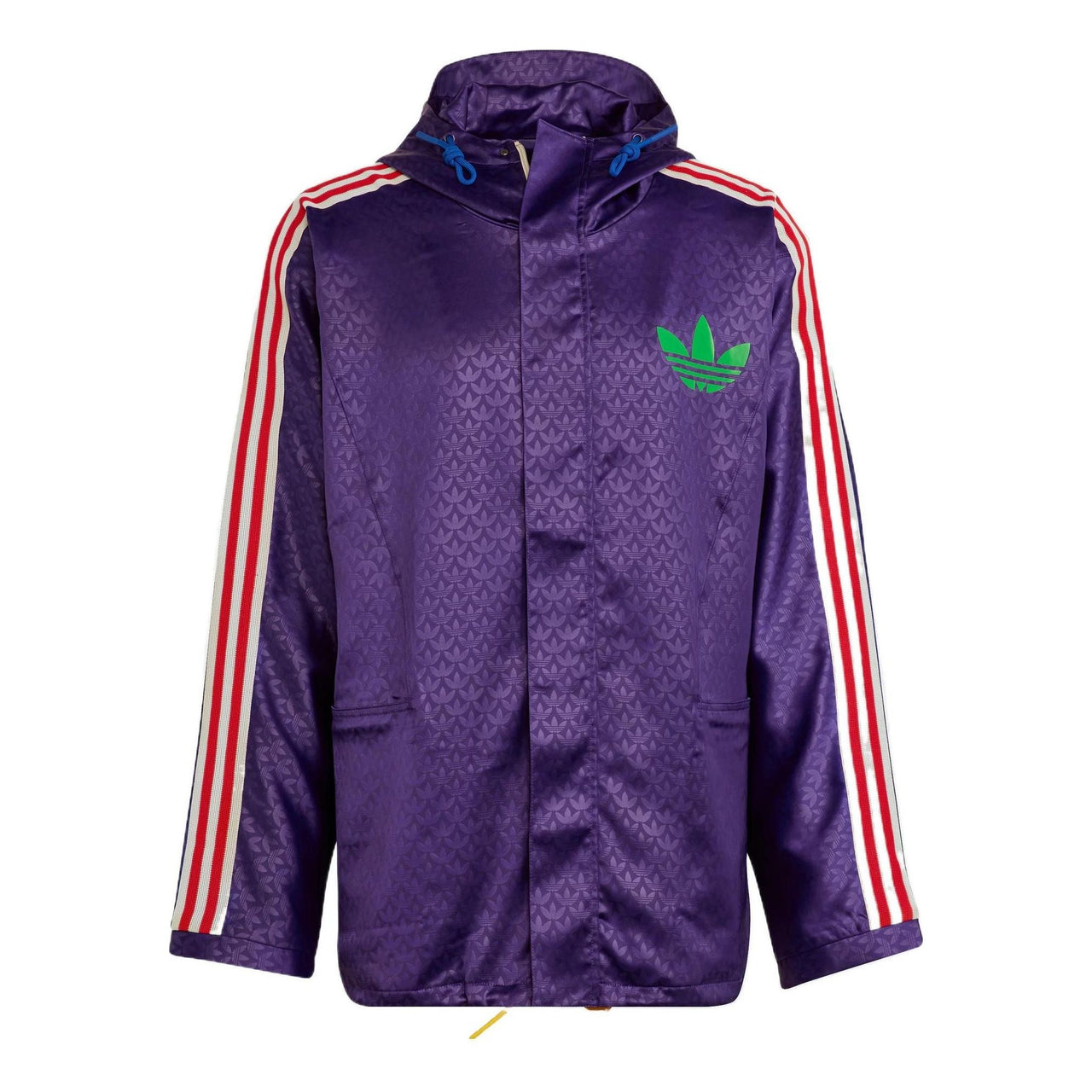 adidas originals Windbreaker Logo Printing Hooded Drawstring Sports Jacket 'Purple' IB3441