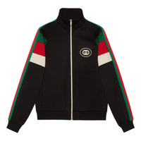 GUCCI FW22 Neoprene zip jacket with Web 'Black' 698448-XJEEP-1152