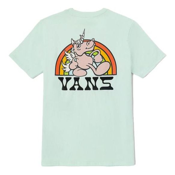 (WMNS) Vans Unicorn Rainbow T-shirt 'Lake Green' VN0008ZNBQC