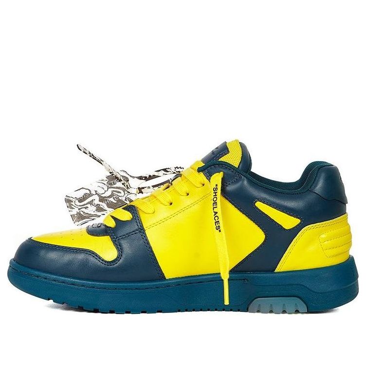 Off-White Out Of Office Zip Tie Sneakers 'Yellow Navy' OMIA189R21LEA0014518