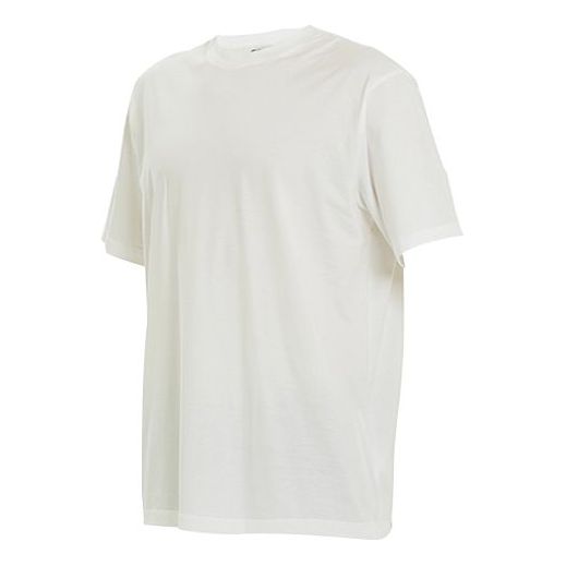 Men's Y-3 SS21 Back Stripe Loose Round Neck Short Sleeve White H16335