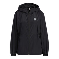 (WMNS) adidas Neo Woven Hooded Training Windbreaker Jackets 'Black' HF7277