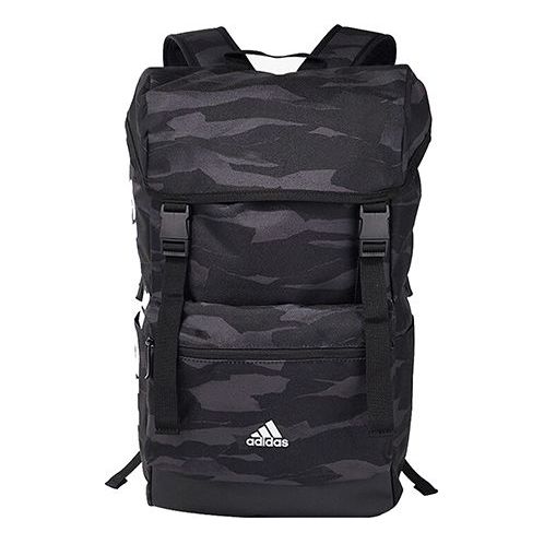 adidas Camouflage Splicing Full Print Athleisure Casual Sports Series Backpack Large Capacity Outdoor Travel Black DW4287