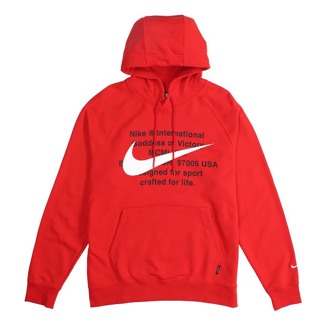 Men's Nike Sportswear Swoosh Large Printing Pullover Red CJ4864-657