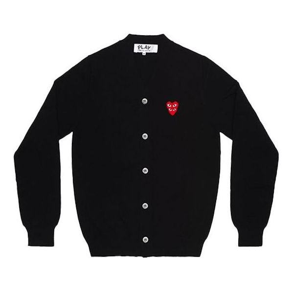 COMME des GARCONS PLAY Cardigan Red Emblem 'Black' AZ-N076-051-1