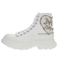 (WMNS) Alexander McQueen Tread Slick Boots 'White Gold' 710406W4TGB9423