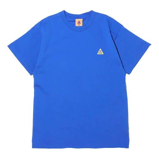 Men's Nike ACG Embroidered Logo Sports Short Sleeve Blue T-Shirt DC4082-405