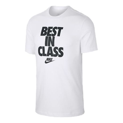 Nike Sportswear Alphabet Printing Short Sleeve White BV7531-100