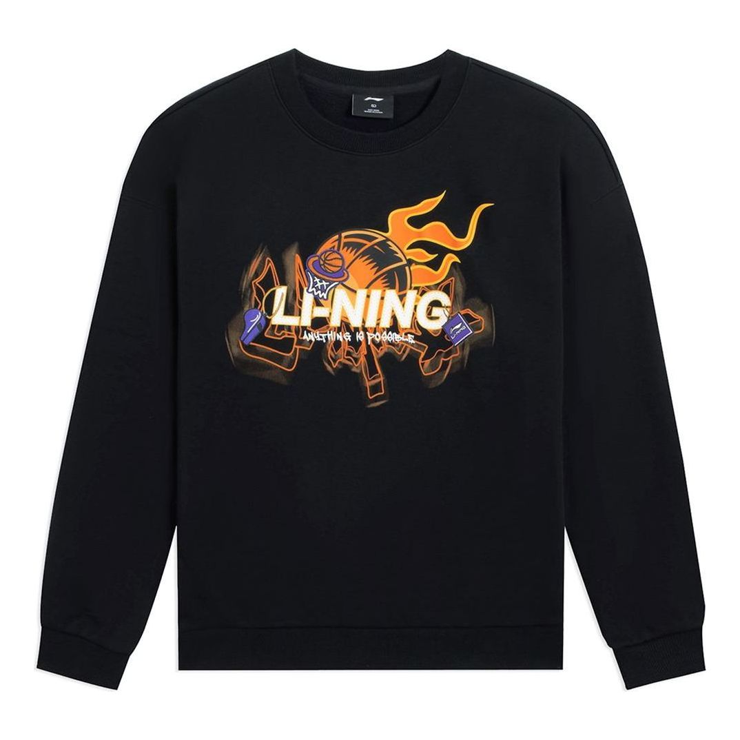 Li-Ning Hoops Comic Graphic Sweatshirt 'Black' AWDSF95-1