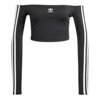 adidas Adicolor Off Shoulder Long Sleeve Long-Sleeve Top 'Black' JD0274