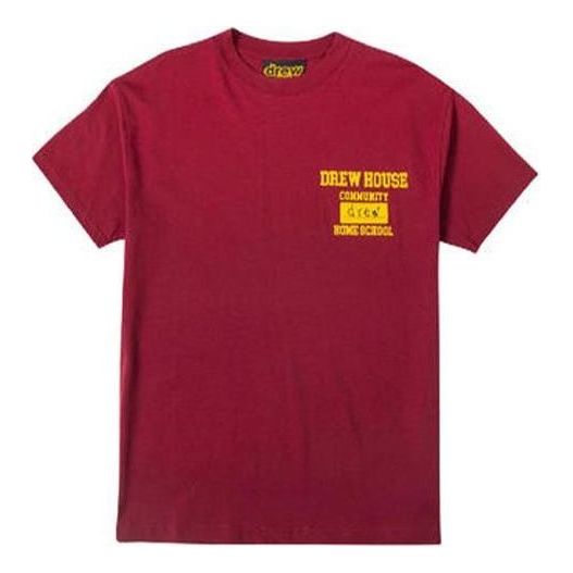 Drew House Community T-shirt 'Burgundy' DR-FW21-032