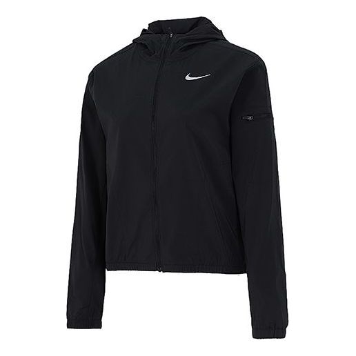 (WMNS) Nike Small Label Solid Color logo Hooded Jacket Black DH1991-010
