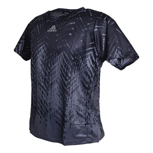 Men's adidas Casual Sports Breathable Tennis Training Round Neck Short Sleeve Gray T-Shirt GT7819