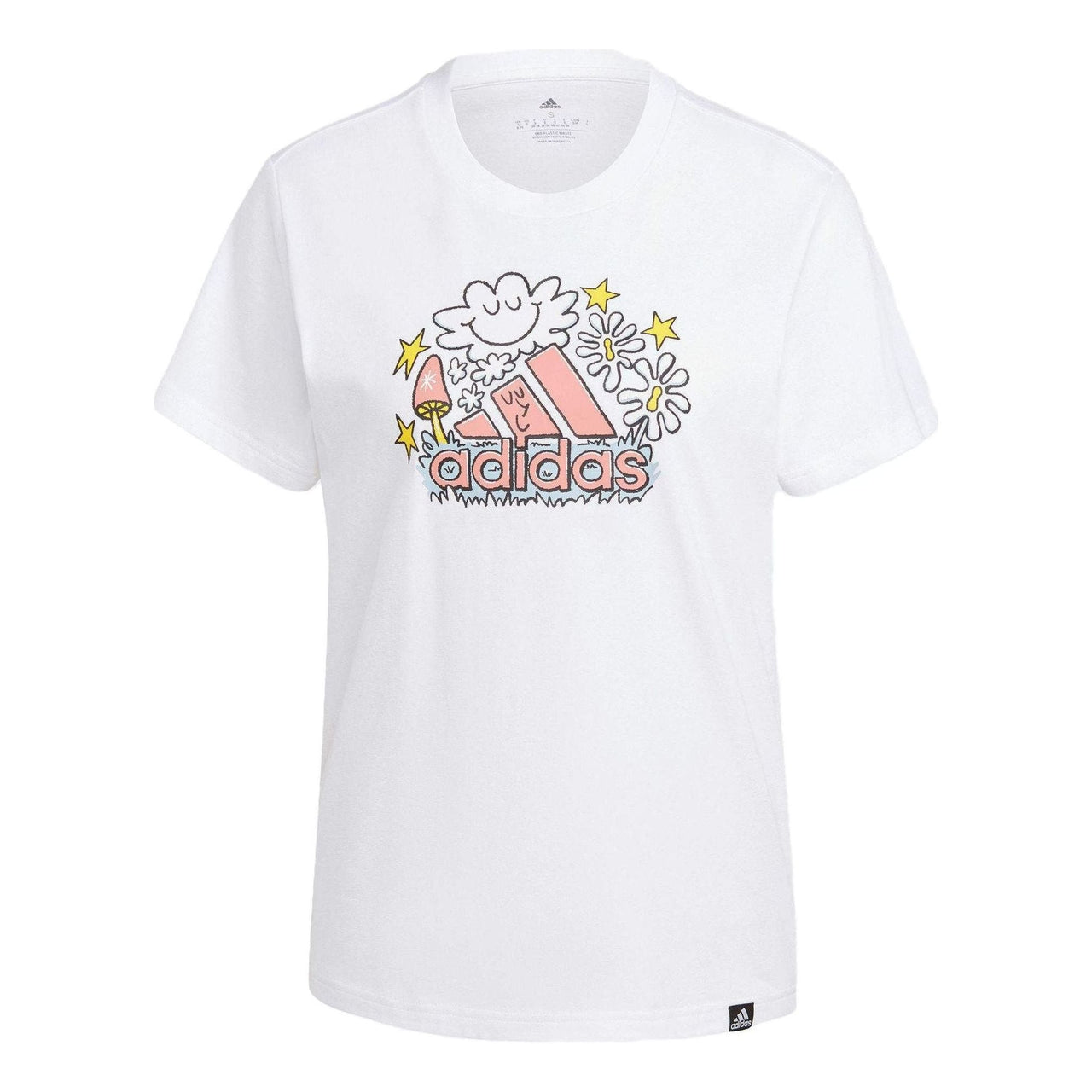 (WMNS) adidas Doodle Graphic T-Shirt Asia Sizing 'White' IB4887