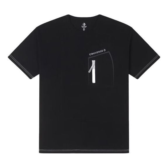 Converse Zip Pocket Logo T-Shirt 'Black' 10025872-A02