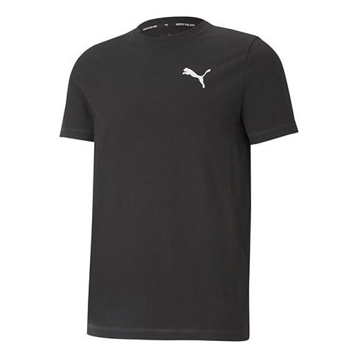 PUMA Solid Color Athleisure Casual Sports Breathable Round Neck Short Sleeve Black 845912-01