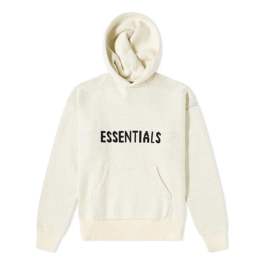 Fear of God Essentials FW21 Knit Logo Hoodie 'Buttercream' FOG-FW21-1229
