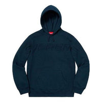 Supreme Set In Logo Hooded Sweatshirt 'Navy' SUP-SS19-096
