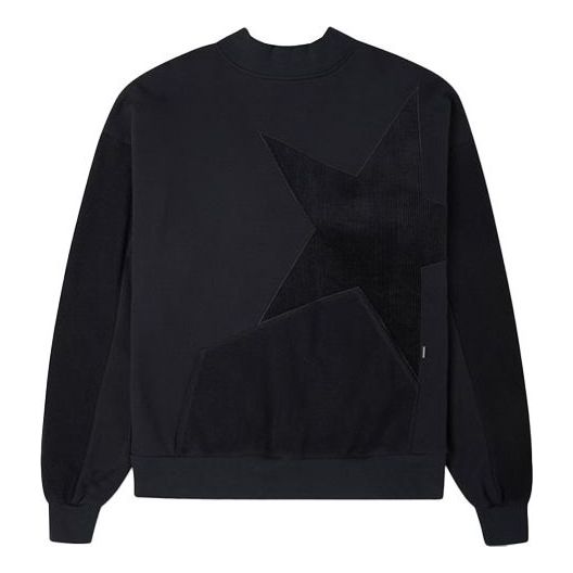 (WMNS) Converse Retro Corduroy Fleece Round Neck Pullover Black Hoodie 10023512-A02