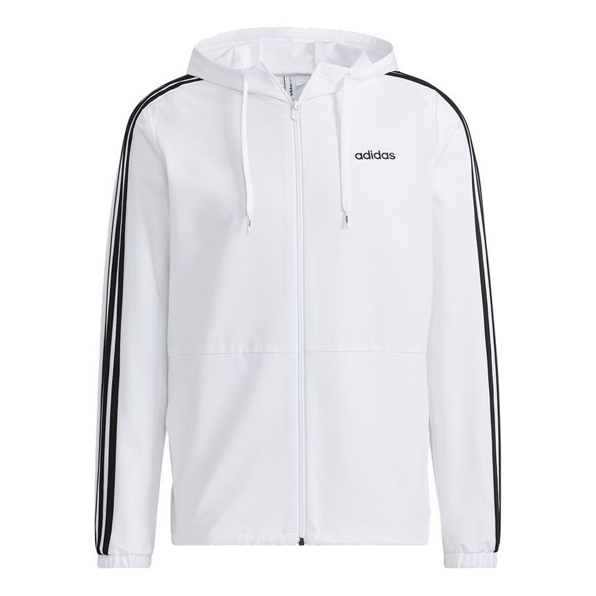 adidas neo M Ce 3s Wndbrk Casual Sports Stripe Hooded Jacket White H14195