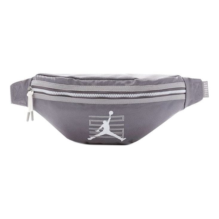 Air Jordan Unisex Polyester Crossbody Printing Logo Zipper Belt Bag Grey DV1870-056