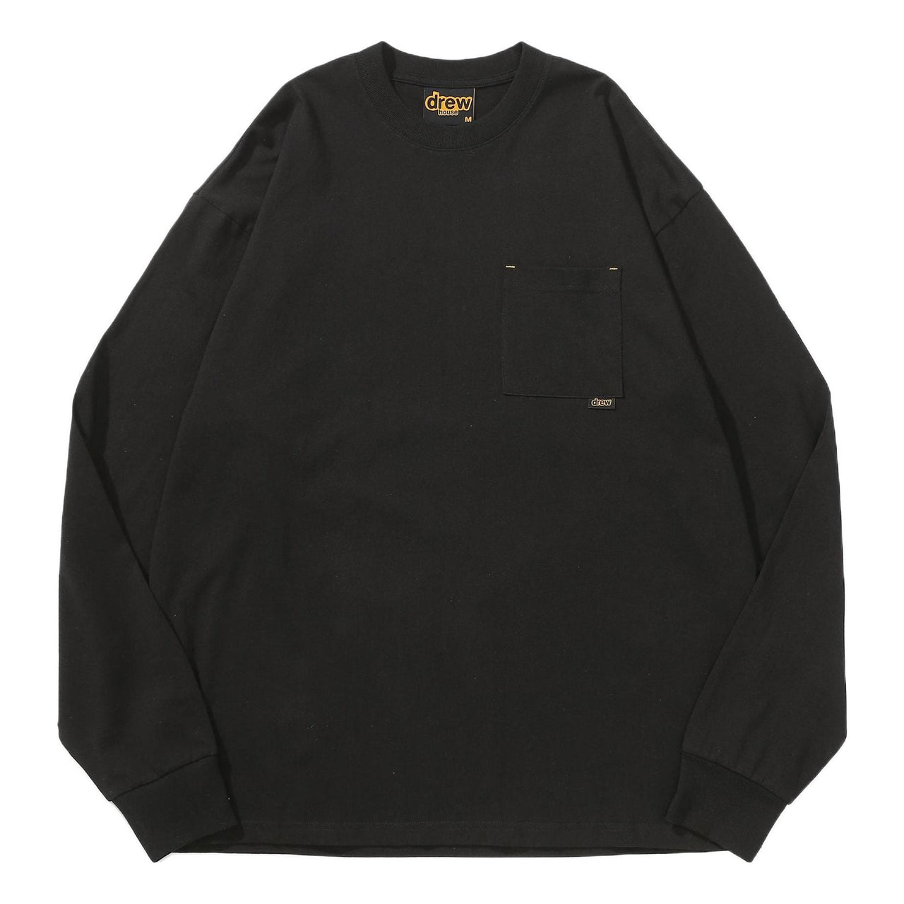 Drew House Basic Long Sleeve Pocket T-shirt 'Black' DR-SS22-410