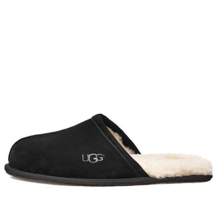 UGG Scuff Slipper Fleece Lined Black Slippers 1101111-BLK