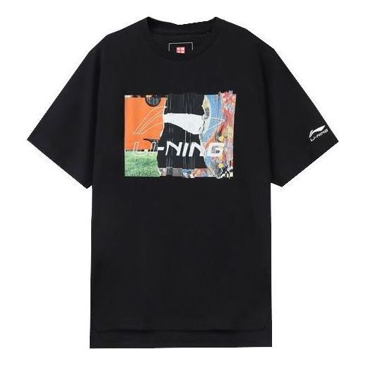 Li-Ning Graphic Loose Fit T-shirt 'Black' AHSR915-3