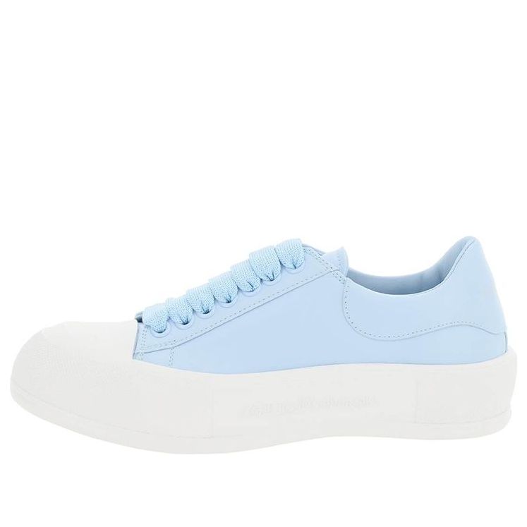 (WMNS) Alexander McQueen Deck Plimsoll Lace-Up Sneakers 'Blue White' 667245WIAB64469