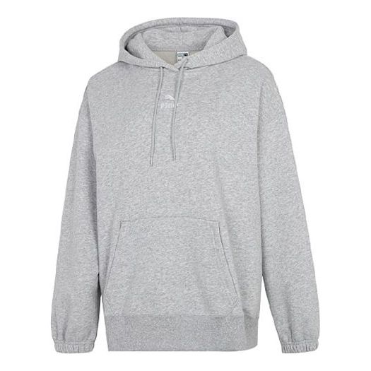 (WMNS) PUMA Classics Oversized Logo Hoodie Grey 535320-04