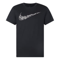 Nike Dri-Fit Printing Training Tops Short Sleeve Black CJ4634-010