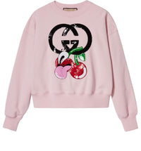 (WMNS) Gucci Cotton Jersey Sweatshirt With Embroidery 'Pink' 773769-XJGHH-5781