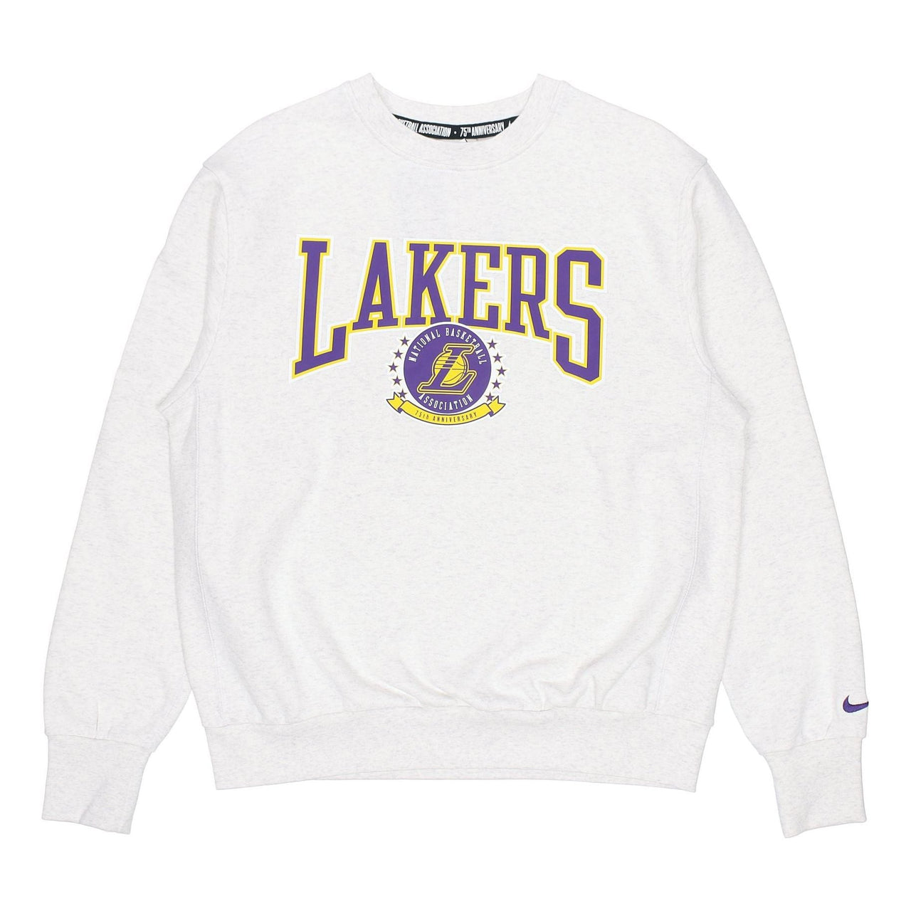 Men's Nike NBA Los Angeles Lakers Fleece Lined Stay Warm Pullover Round Neck Sports Gray White DN4905-051