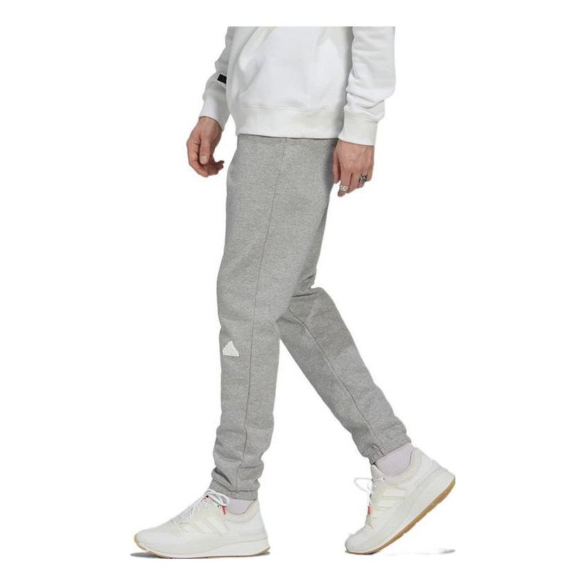 Men's adidas New Fl Pants Solid Color Small Logo Label Bundle Feet Sports Pants/Trousers/Joggers Gray HN1938