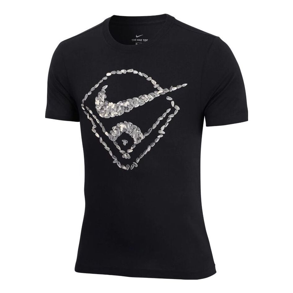 Nike Front Logo T-shirt 'Black Whtie Grey' AT2706-010