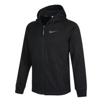 Men's Nike Pro Therma-FIT Fleece Stay Warm Sports Training Hooded Logo Jacket Autumn Black DD2125-010