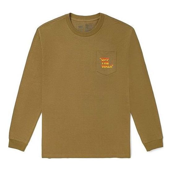 Vans Pocket Printed Casual Long Sleeve T-shirt 'Tan' VN0A5E5KDZ9