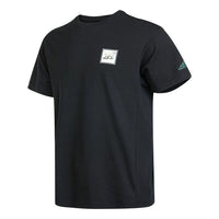 adidas Large Printing Round Neck Sports Short Sleeve Unisex Black HN2065