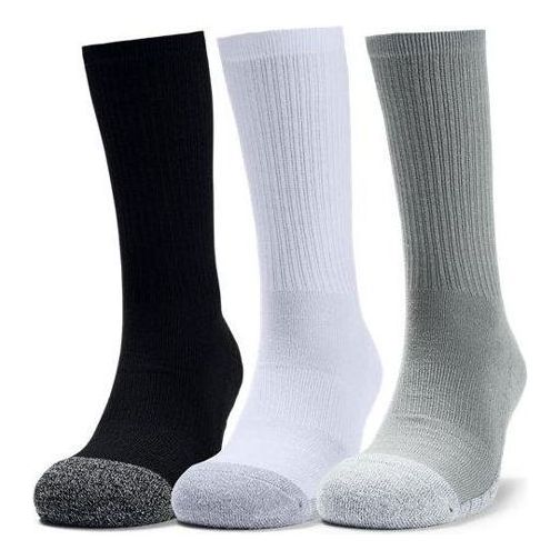 Under Armour Adult HeatGear Crew Socks 3-Pack 'Black White Grey' 1346751-035