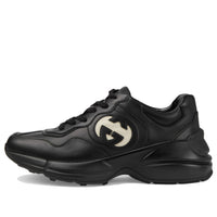 (WMNS) Gucci Rhyton Leather Sneakers 'Black White' 757887-UPG70-1057