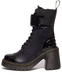 (WMNS) Dr. Martens Gaya 10-Eye Alternative Leather Heeled Boots 'Black' 31006001