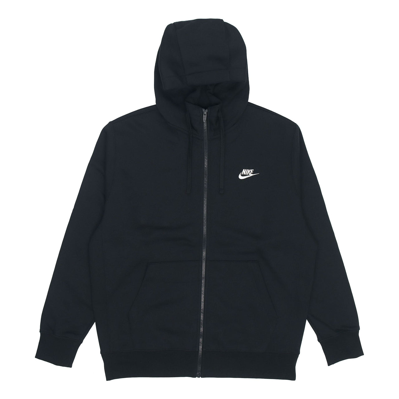 Nike Sportswear Club Fleece Embroidered Logo Solid Color hooded Zipper Black BV2646-010