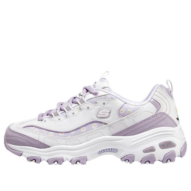 (WMNS) Skechers D'Lites 1.0 Shoes 'White Purple' 896180-WLV