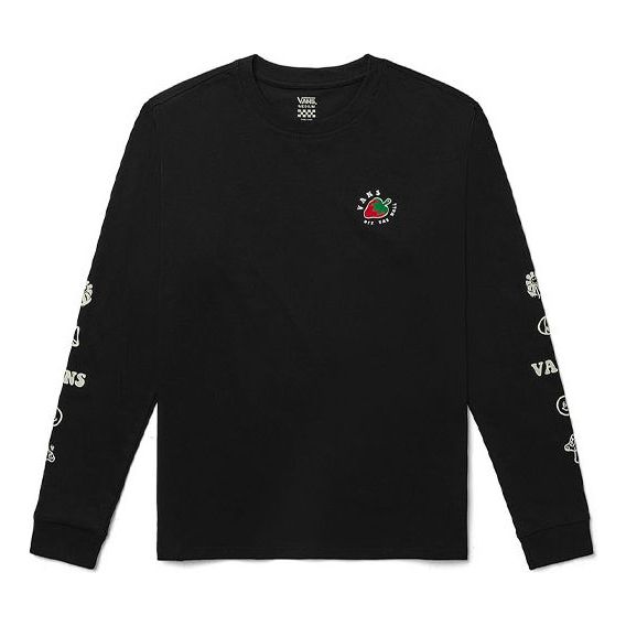 (WMNS) Vans Strawberry Printing Round Neck Pullover Long Sleeves Black VN0A5F6ABLK