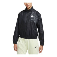 (WMNS) Nike Sportswear Full Print Logo Loose Sports Woven Jacket Black DD5787-010