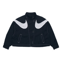 (WMNS) Nike Sportswear Swoosh Sports Stand Collar Woven Jacket Autumn Black DD5585-010