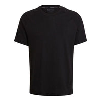 Men's adidas Solid Color Logo Alphabet Printing Round Neck Short Sleeve Black T-Shirt HJ9901