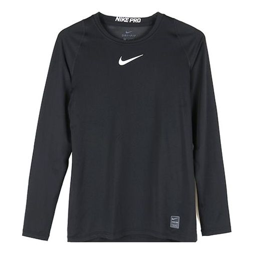 Nike logo Slim Fit Sweat-Wicking Quick Dry Gym Long Sleeves Black 838082-010