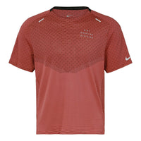 Men's Nike Alphabet Printing Breathable Round Neck Short Sleeve Light Red T-Shirt DD4796-010